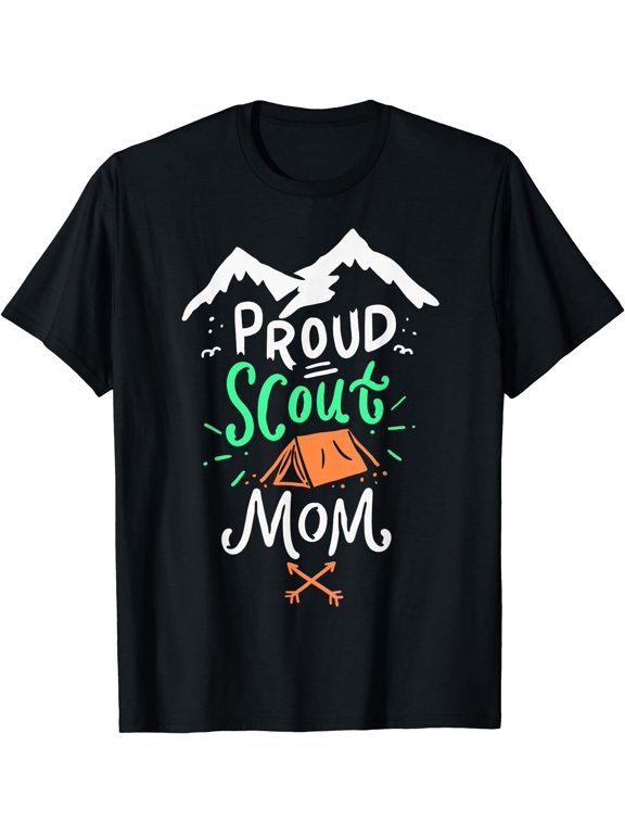 Mother Camping Scout Leader Gift T-Shirt Black 3X-Large