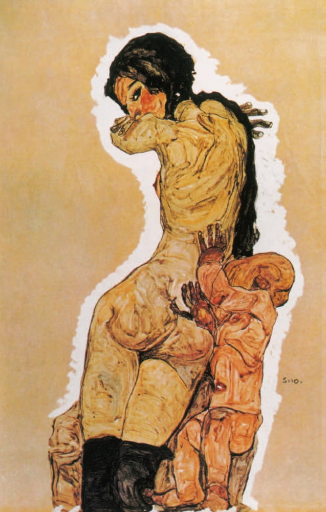 Mother & Child 1910 Canvas Art - Egon Schiele (24 x 36)