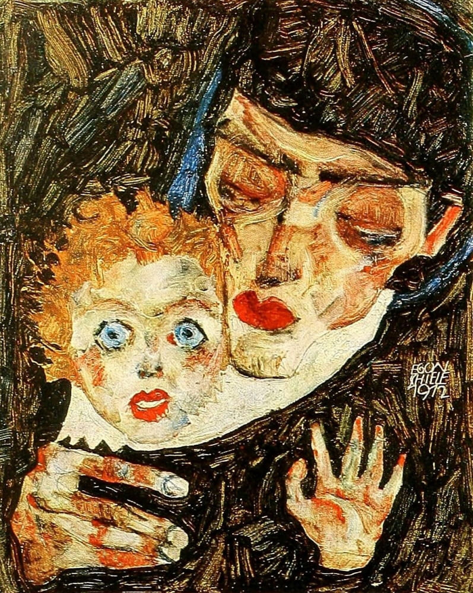 Mother & Child 1912 Canvas Art - Egon Schiele (24 x 36)