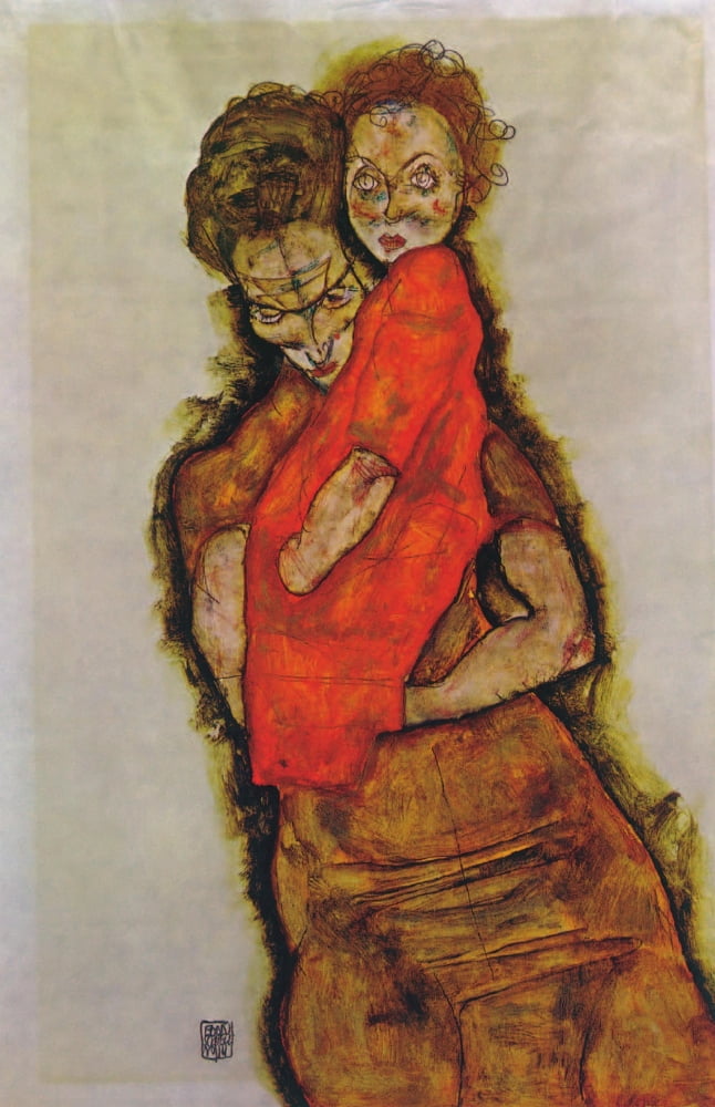 Mother & Child 1914 Canvas Art - Egon Schiele (18 x 24)