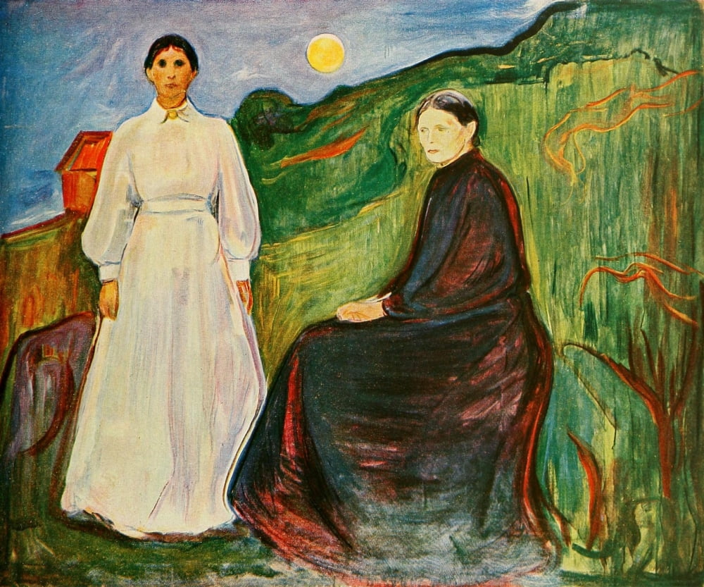 Mother & Daughter 1897 Canvas Art - Edvard Munch (18 x 24)