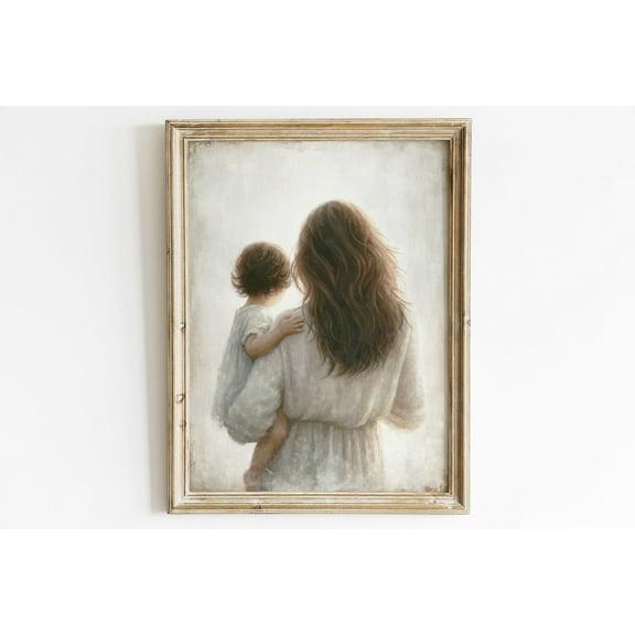 Mother & Daughter Bond Print, Mother And Child, Mother Gift, Daughter Print, Mother Painting, Rustic Nursery Decor Girl, Family Art Wall Art, Modern Wall Decor, 8x12 UNFRAMED