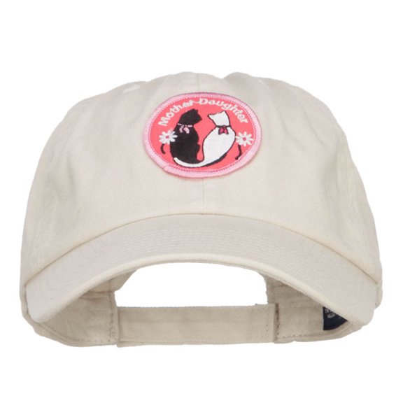Mother Daughter Cats Patched Low Cap - Putty OSFM