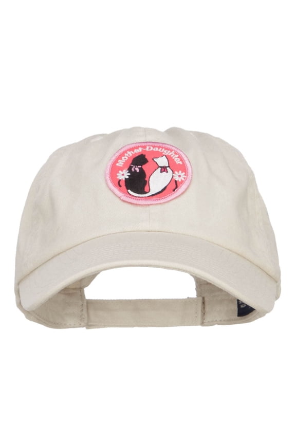 Mother Daughter Cats Patched Low Cap - Putty OSFM