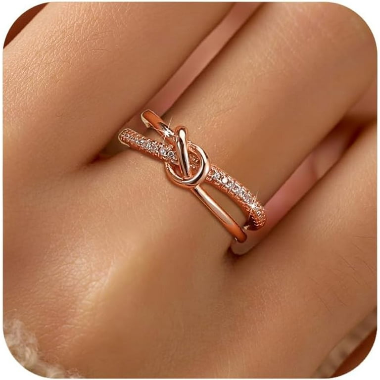 Mother Daughter Friendship Knot Love Rings for Women 925 Sterling