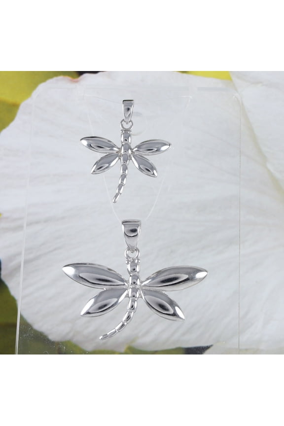 Mother Daughter Hawaiian Dragonfly Matching Necklace, Sterling Silver Dragonfly Pendant, N7023 Big Little Sister, Birthday Mom Wife Gift