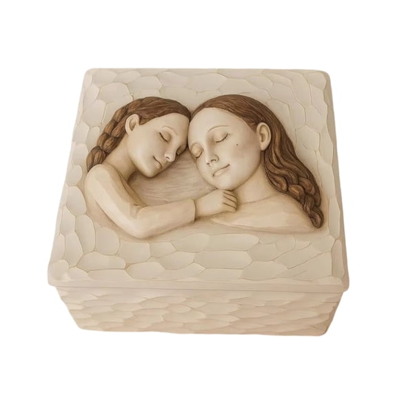 Mother Daughter Keepsakes Box A Message of Family Love and ,Sculpted Hand Painted Memorial Box Decorative Boxes