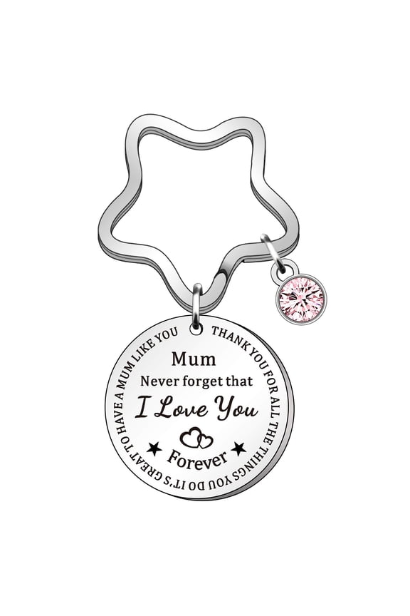 Mother Daughter Keychain Set, Stainless Steel Engraved Heart Pendant, Mum and Daughter Gift Idea for Mother's Day Birthday, Rust-Proof Eternity Love Key Ring for Women