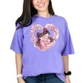 thumbnail image 1 of Mother Daughter Love Heart Floral Artwork Tee, Family Themed Graphic Shirt, Perfect Gift for Moms Daughters, Cute Matching Outfits, Violet Comfort Colors T-Shirt, XL, 1 of 1