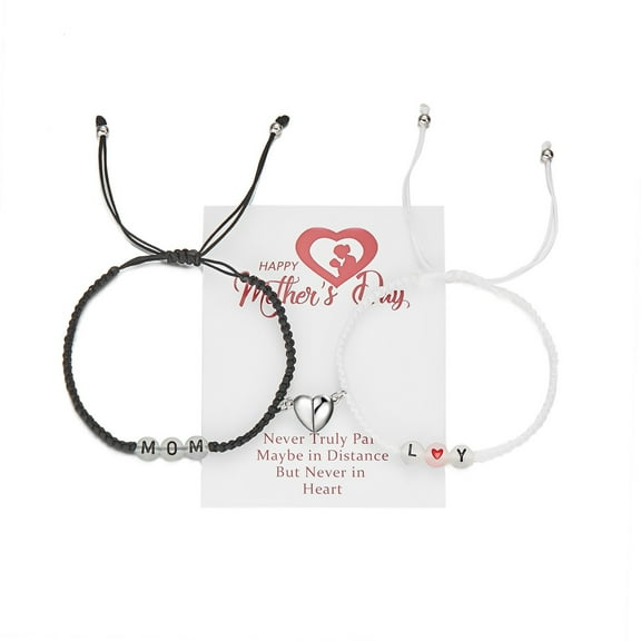 Mother Daughter Matching Bracelets Set - Red String Heart Mommy & Me Jewelry with Protection Charm - Meaningful Gift for Mom, Birthday, Mother's Day Bonding Keepsake