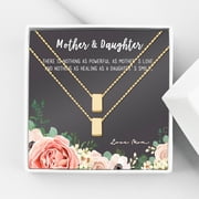 ANAVIA Mother and Daughter Matching Cube Card Necklace, Matching Mother's Day Gift for Her, Mom and Daughter Jewelry, Mom and Daughter Cube Necklaces [Gold Cube, No-Personalized Card]