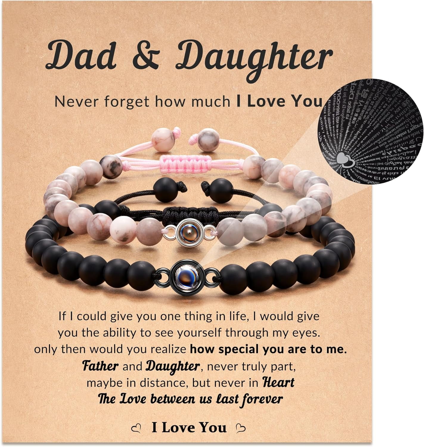 Mother Daughter Mother Son Dad Daughter Dad Son Bracelets 100 Languages I Love You Bracelets Mother Daughter Gifts