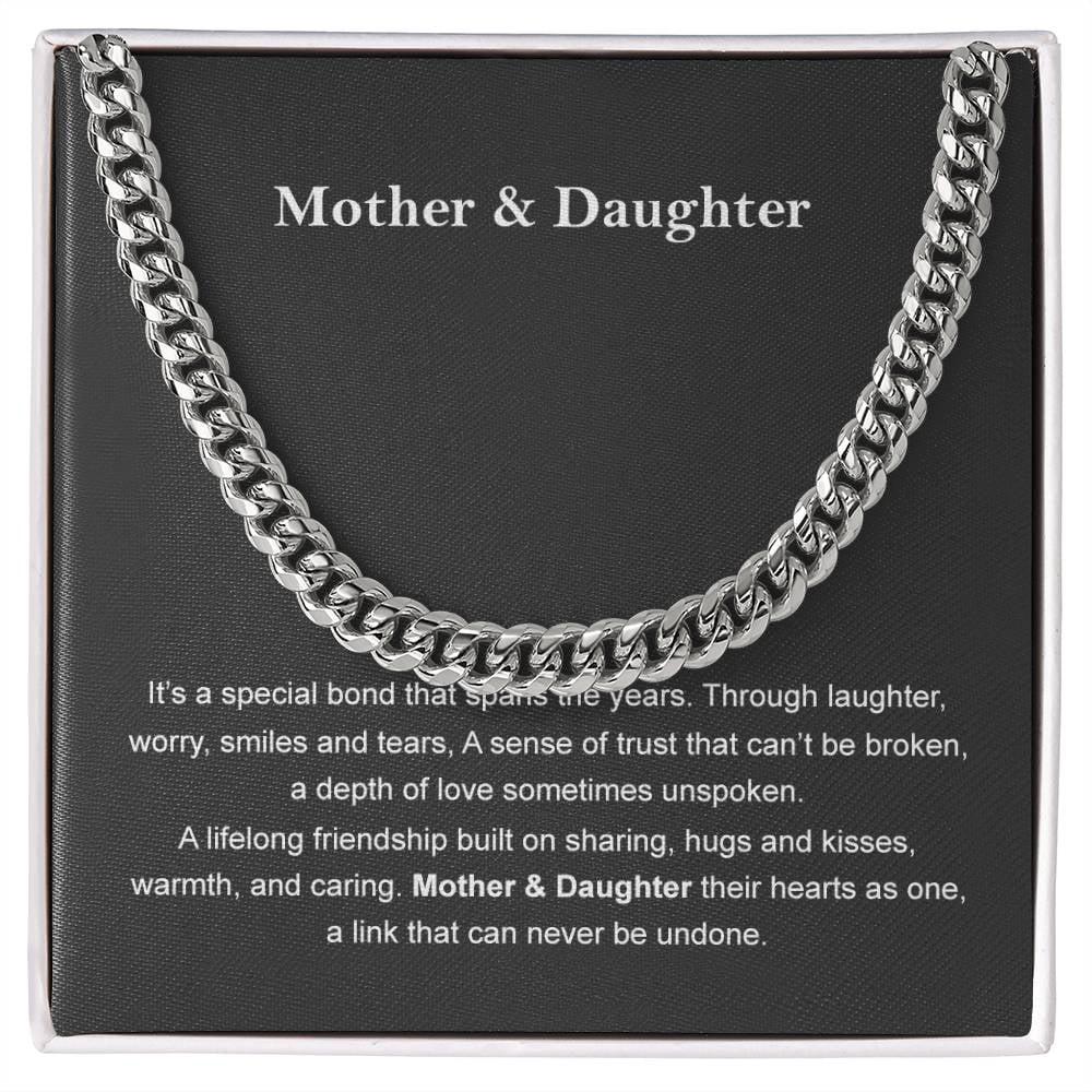 Mother Daughter Necklace & Earrings Set - Love Knot Pendant With Cubic Zirconia, Gift Box & Card