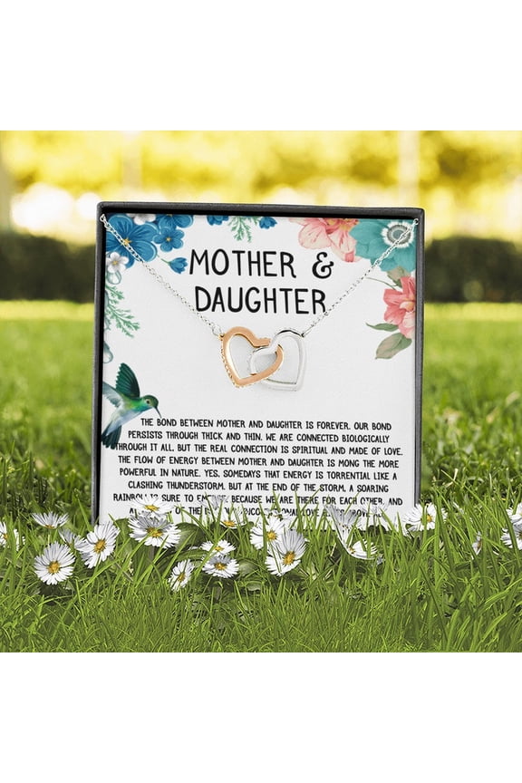 Mother & Daughter Necklace, Hummingbird Edition, Mother Daughter , Mom, Daughter, Birthday, Graduation, Generations, Multi Interlocking Heart Necklace