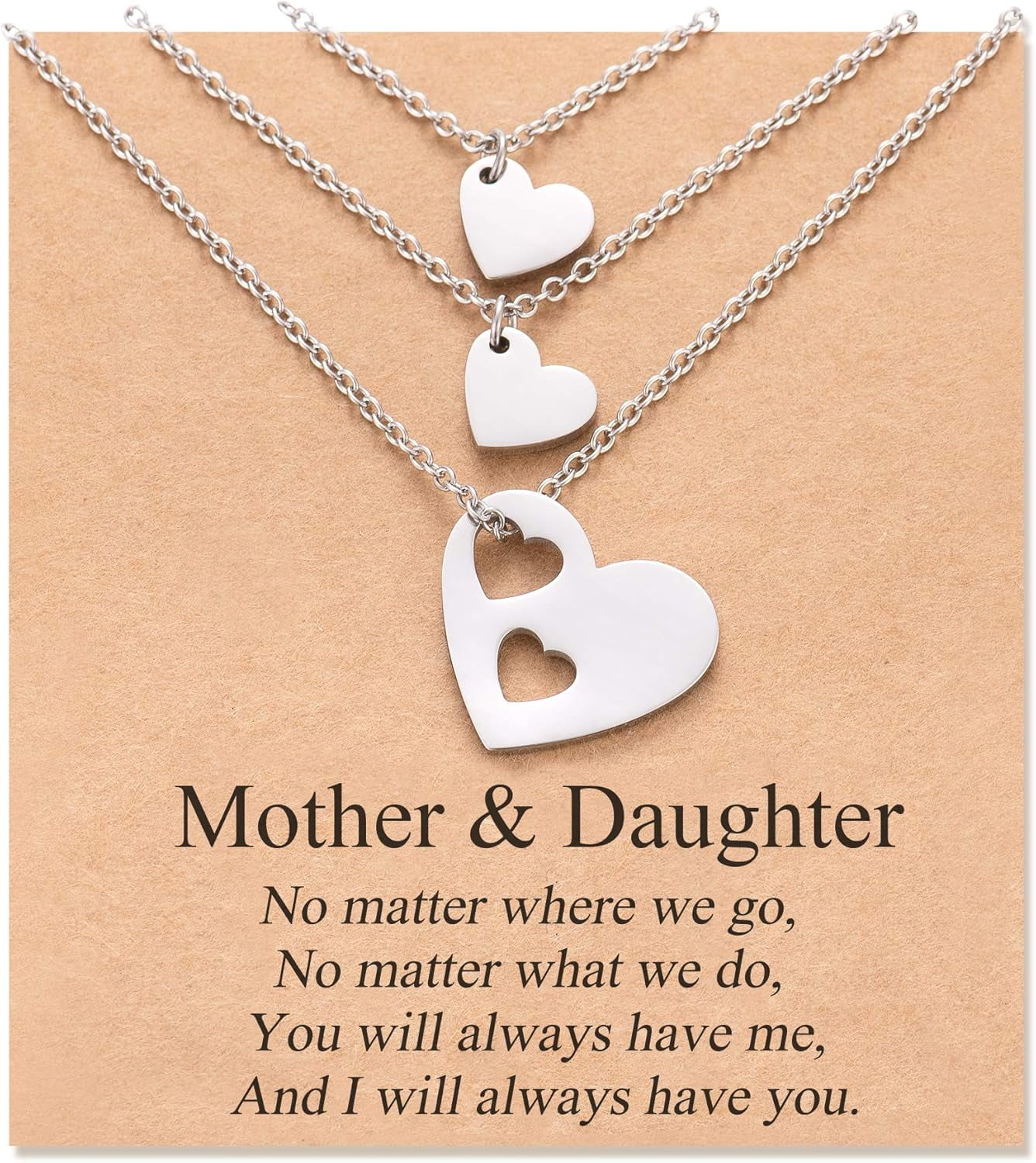 Mother Daughter Necklace Set For 2/3 Mothers Day Gifts For Mom Daughter Matching Heart Jewelry Mom Gifts Daughters Birthday Gifts Daughter Women - View #7
