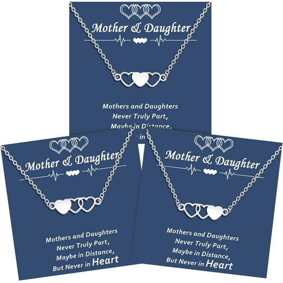Mother Daughter Necklace Set for 2/3/4 Mom Daughter Gift from Mom Matching Heart Mommy and Me Back to School Gifts Birthday Jewelry