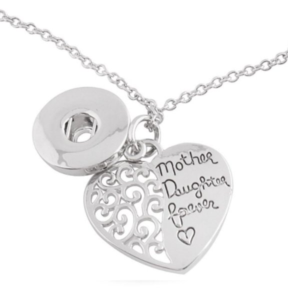 Mother Daughter Necklace Snap Jewelry Fits 18MM 20MM Ginger Charm Buttons