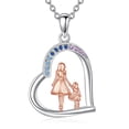 thumbnail image 1 of Mother Daughter Necklace Sterling Silver Mother Heart Necklace Birthday Pendant Mother's Day Necklace Jewelry Gifts for Mom, 1 of 5