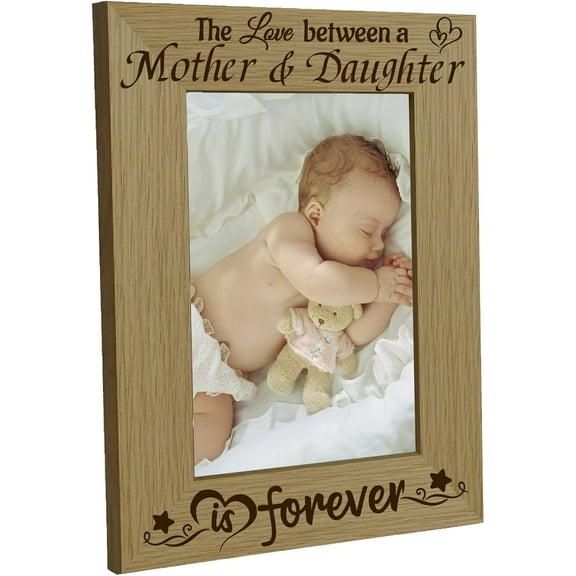 Mother & Daughter Picture Frame Wood Photo Frame Holds Display Pictures 4x6 Wall Mounting Brown Printing Poster Frame Stand
