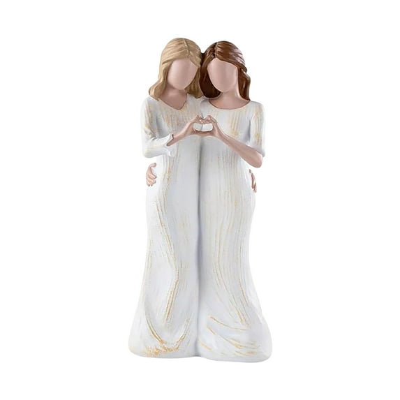 Mother-Daughter Resin Keepsake Decor - 8x6in Handcarved Family Bond Sculpture | Hypoallergenic Home Decoration Gift for Sisters/Mom (Birthday/Wedding/Christmas)
