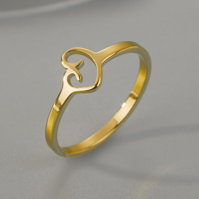 Mother Daughter Ring Personalized Heart Stainless Steel Jewelry