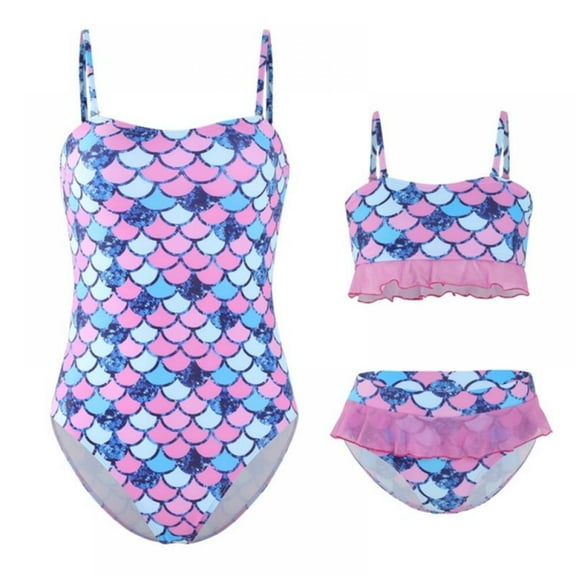 Mother Daughter Swimwear Family Matching Baby Girls Swimsuit Women Bikini Set