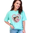 thumbnail image 1 of Mother and Daughter T-Shirt, Heart Floral Design, Mom and Child Tee, Matching Family Shirts, Motherly Love, Pink Flower Pattern, Chalky Mint Comfort Colors T-Shirt, Large, 1 of 1
