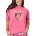thumbnail image 1 of Mother and Daughter T-Shirt, Heart Floral Design, Mom and Child Tee, Matching Family Shirts, Motherly Love, Pink Flower Pattern, Crunchberry Comfort Colors T-Shirt, Large, 1 of 1