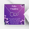 thumbnail image 1 of Mother and Daugther Mother's Day Gift, Mother's Day Gift from Daughter, Mother Day Gift Ideas, Necklace and Card Gift for Mom, Gift for Mom, Gift her Her[Silver Triple Infinity Ring,Purple Gradient], 1 of 3
