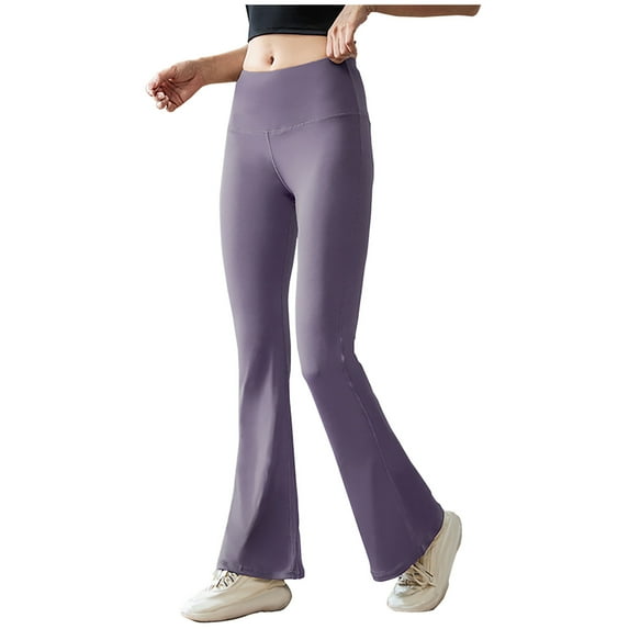 Mother Day Gifts AXXD Purple Workout Leggings for Women Summer Flare Leggings High Waist Wide Leg Pants Out Leggings Trousers Yoga Gym Pants
