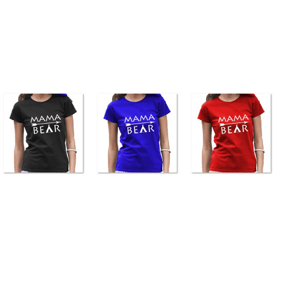 Mother Day Mama Bear Arrow Printed T-shirt Short Sleeve T-Shirt Soft and Comfy Shirt, Lightweight Shirt Color Royal Blue Large