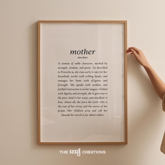 Mother Definition Proverbs 31 Christian Wall Decoration, Unframed Canvas 8x10in