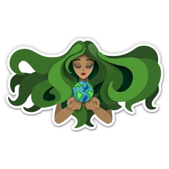 Mother Earth Beautiful Protect Our Planet - 3" Vinyl Sticker - For Car Laptop Water Bottle Phone - Waterproof Decal