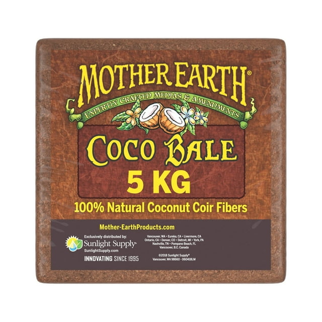 Mother Earth Coco Bale 5 kg, 100% Coconut Coir Fibers