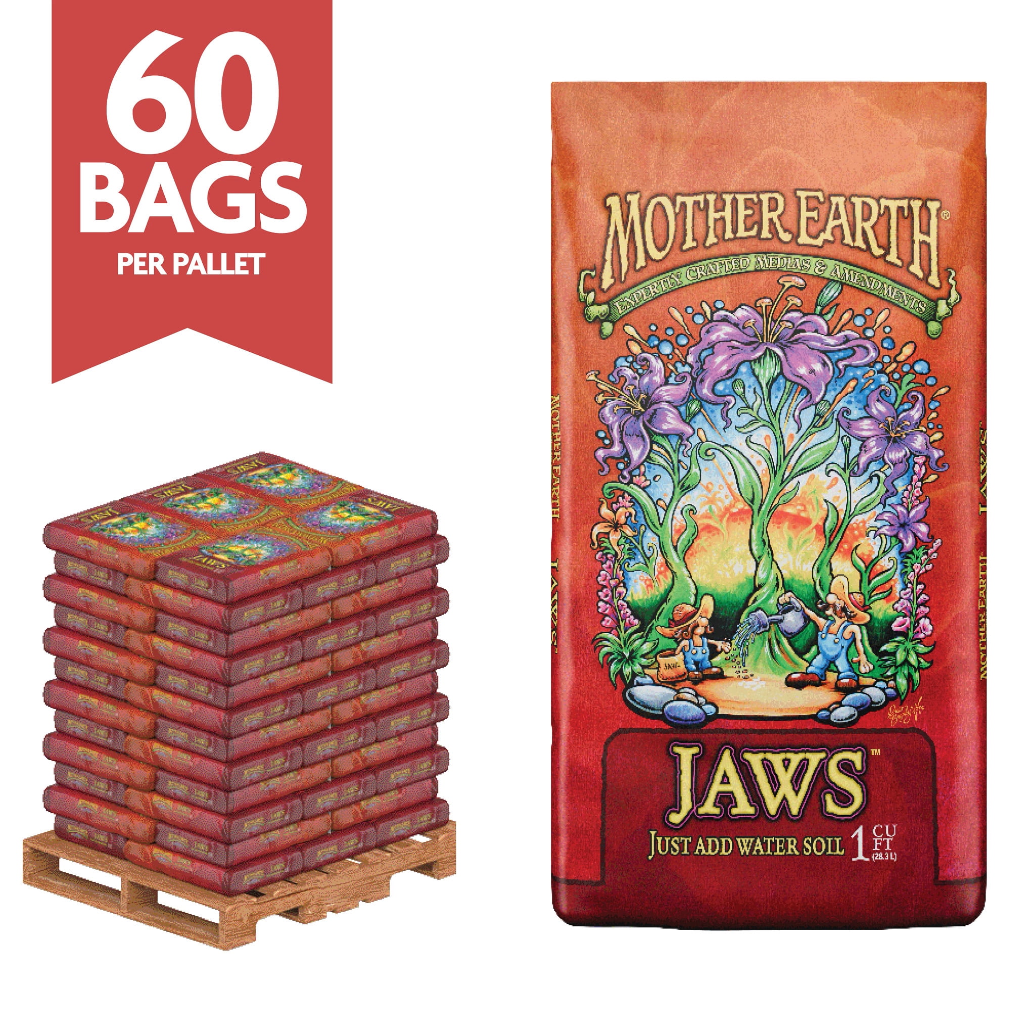 Mother Earth JAWS Just Add Water Soil Pallet, Container and Raised Bed Soil, 60 cu. ft.
