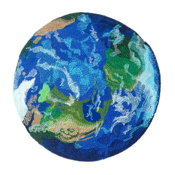 Mother Earth Our Planet Embroidered Iron on/Sew Applique Patch [ 7.8" x 7.69" ]