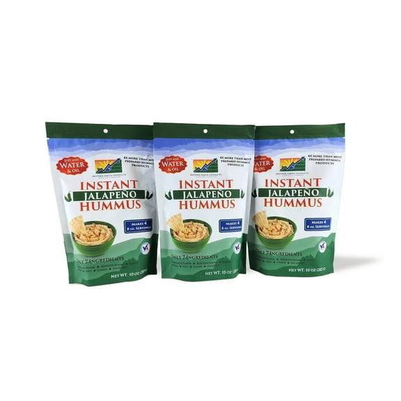 Mother Earth Products Instant Jalapeno Hummus Mix, High Fiber, 10 Oz, Triple-Pack