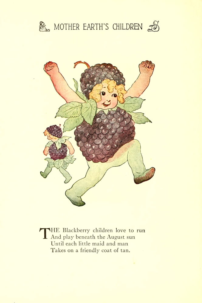 Mother Earths Children 1914 Blackberry Children Canvas Art - MT Ross (24 x 36)