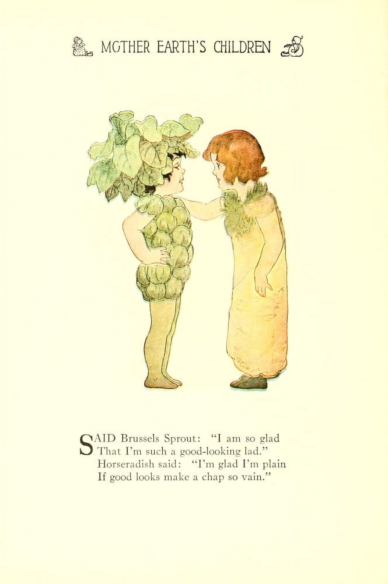 Mother Earths Children 1914 Brussel Sprout & Horseradish Canvas Art - MT Ross (24 x 36)