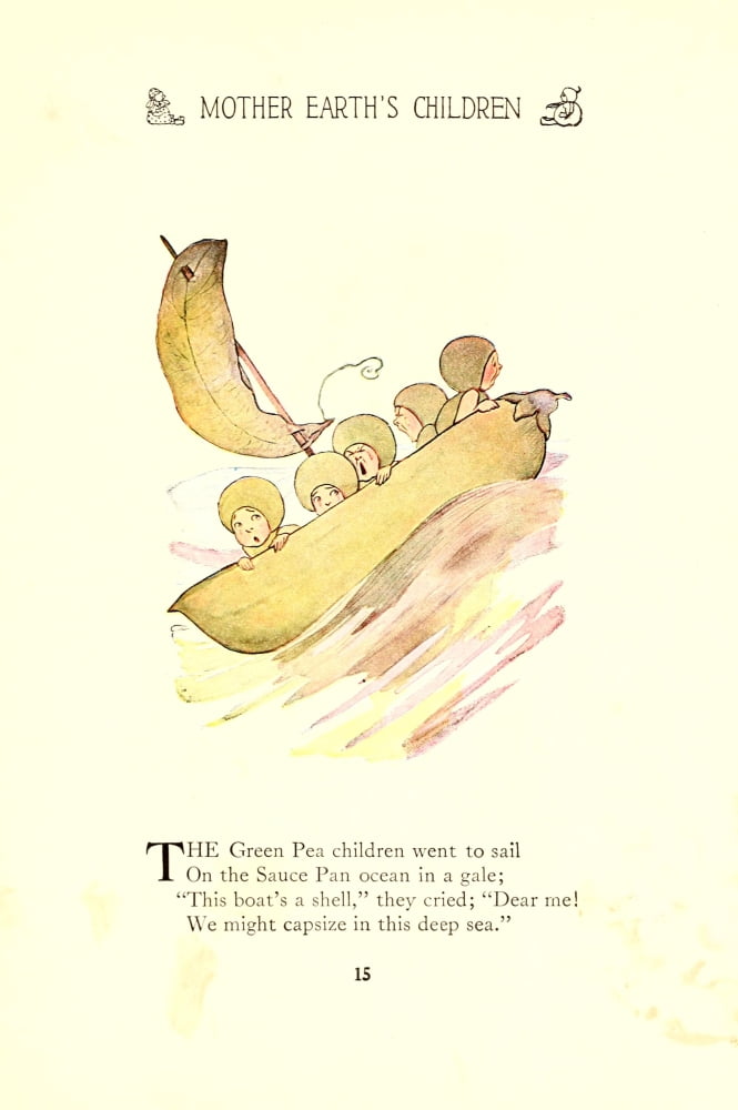 Mother Earths Children 1914 Green Pea Canvas Art - MT Ross (18 x 24)