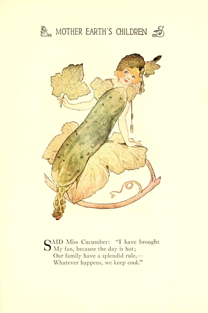 Mother Earths Children 1914 Miss Cucumber Canvas Art - MT Ross (24 x 36)