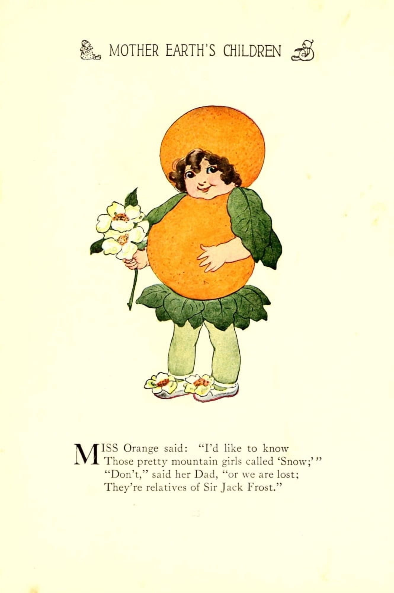 Mother Earths Children 1914 Miss Orange Canvas Art - MT Ross (18 x 24)