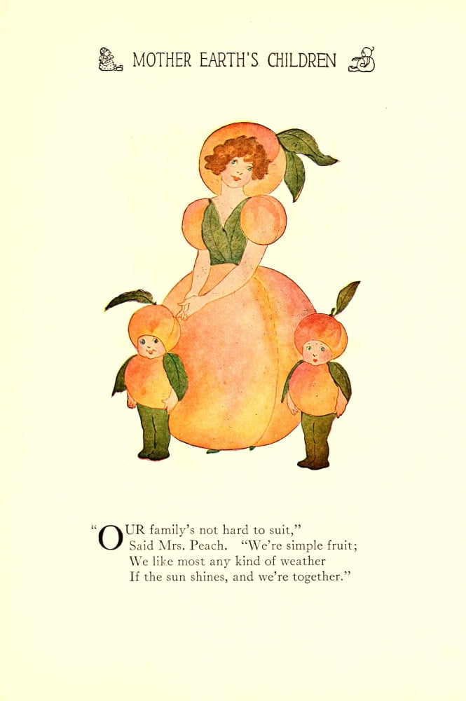 Mother Earths Children 1914 Peaches Canvas Art - MT Ross (18 x 24)