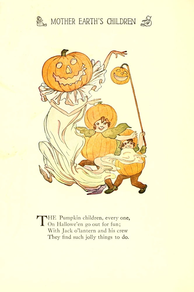 Mother Earths Children 1914 Pumpkin Canvas Art - MT Ross (18 x 24)