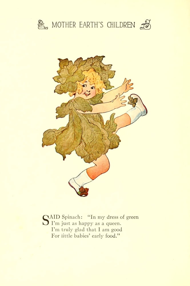 Mother Earths Children 1914 Spinach Canvas Art - MT Ross (24 x 36)