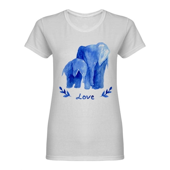 Mother Elephant With Child Shaped T-Shirt Women -Image by Shutterstock, Female x-Large