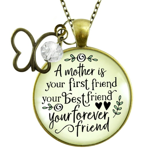 Mother First Best Friend Necklace Gutsy Goodness Female Adult Bronze Metal Jewelry