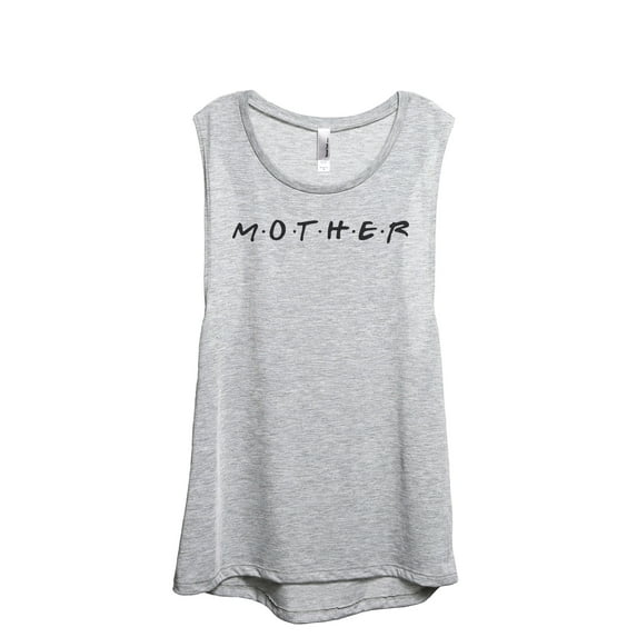 Mother Friends Women's Fashion Sleeveless Muscle Workout Yoga Tank Top Sport Grey Medium