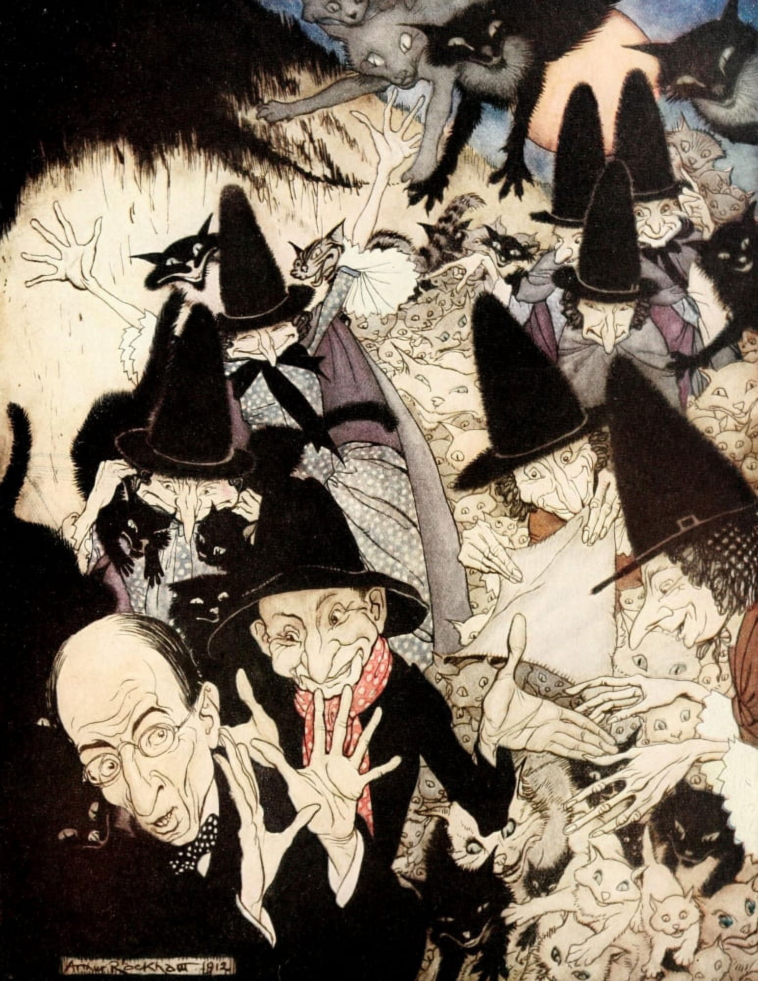 Mother Goose 1913 As I was going to St Ives Canvas Art - A Rackham (18 x 24)