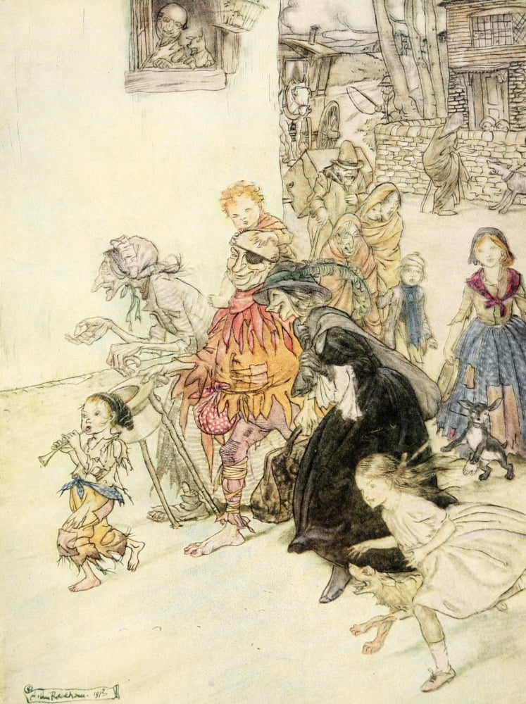 Mother Goose 1913 Hark the dogs do bark Canvas Art - A Rackham (24 x 36)